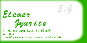 elemer gyurits business card
