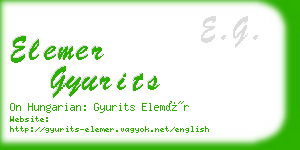 elemer gyurits business card